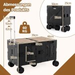 Chariot pliable avec plateau, poign�e r�glable, noir