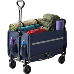 Chariot pliant relaxdays, capacit� 150 kg, poign�e t�lescopique, hayon, b�che imperm�able, pour courses ...