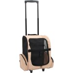 Chariot polyvalent pliable pour animaux de compagnie beige