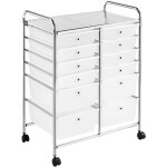Chariot de rangement desserte  roulettes tour de rangement avec 12 tiroirs, 1 tablette, 4 roues pour ...