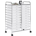 Yaheetech - chariot de rangement tour de rangement  roulettes avec 20 tiroirs 62, 5 x 36 x 91 cm