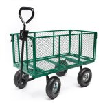 Terre jardin - chariot remorque de jardin en mtal 300 kg ? benne xxl 200 l - robuste et pratique pour ...