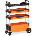 Chariot servante d'atelier 2 tiroirs 69 x 38, 4 x 95, 7 cm réglable en hauteur plastique Chariot servante d'atelier 2 tiroirs 69 x 38, 4 x 95, 7 cm réglable en hauteur plastique