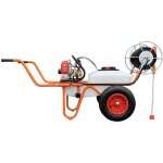 Bricoferr pulvrisateur sur chariot 2 roues 31, 5cc 50l avec tuyau de 50 mtres et lance de 90 cm