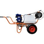 Bricoferr - pulvérisateur sur chariot 2 roues 80cc 80l avec tuyau de 50 mètres et lance de 90 cm Bricoferr - pulvérisateur sur chariot 2 roues 80cc 80l avec tuyau de 50 mètres et lance de 90 cm
