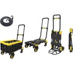 Chariot de transport manuel pliable 137 kg ? poign�e extensible jusqu'� 70 cm ? roues pivotantes � 360� ...