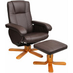 Svita - charles fauteuil relax tabouret fauteuil marron fauteuil tv pivotant similicuir bois