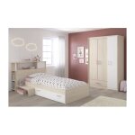 Charlemagne chambre enfant complete - tete de lit + lit + armoire - style contemporain - decor acacia ...