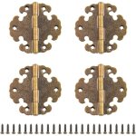 Charni�res de meuble antiques en laiton, 4 pi�ces, pour porte d'armoire, bo�te � tr�sors en perles, accessoire ...