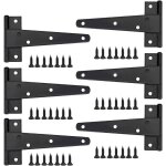 Charniere porte lourde 6pcs, charniere porte 6 pouces, charnire en t noires, charniere plate inox charnires ...