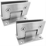 Charni�re de porte en verre sans cadre en acier inoxydable 304, charni�re de douche � clip pour verre ...