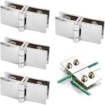 Charni�re verre � 180 degr�s, 4 pi�ces charni�re porte verre alliage zinc, charni�re serrage porte verre, ...