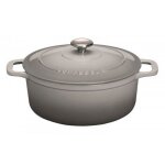 Chasseur cocotte en fonte ronde 20 cm gris c�leste - sublime