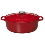 Chasseur - cocotte ovale 33 cm chasseur rouge uni interieur sable