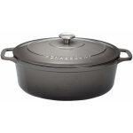 Chasseur - cocotte ovale 35 cm chasseur gris caviar interieur noir