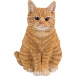 Chat assis en rsine 29 cm roux
