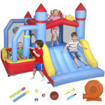 Ch�teau gonflable - aiyaplay - 5 en 1 - souffleur, toboggans, trampoline, panier de basket - oxford - ...