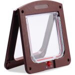 Chatière pour chat chiens petit chatière porte puce 4 voies verrouillable facile à installer Chatière pour chat chiens petit chatière porte puce 4 voies verrouillable facile à installer