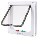 Chati�re porte � 4 positions cat mate grande blanc porte verrouillable pour chat ou chien facile � installer(2 ...