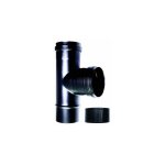 Té de la chaudière raccord 90 ° fm - f dn 80 mm pour poêle à pellets ou d'un tube en acier émaillé noir ... Té de la chaudière raccord 90 ° fm - f dn 80 mm pour poêle à pellets ou d'un tube en acier émaillé noir ...