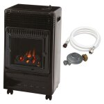 Chauffage d'appoint � gaz ektor fire - pr�t � l'emploi livr� avec tuyau et d�tendeur - int�rieur - infra ...