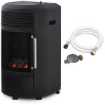 Chauffage d'appoint � gaz volga - pr�t � l'emploi livr� avec tuyau et d�tendeur - infrableu effet feu ...