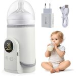 Chauffe biberon portable pour bb, chauffe biberon usb sans fil avec ecran led et veilleuse, chauffage ...