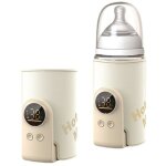 Chauffe biberon portable, chauffe - biberon sans fil usb, cran led, 6 niveaux de temprature 38 - 50c, ...