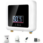Chauffe - eau instantan� �lectrique 7500w sans r�servoir mural, thermostat, puissance r�glable, affichage ...