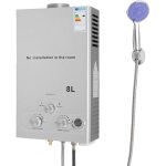 Chauffe - eau instantan� au gpl 16kw, capacit� 8l ? eau chaude imm�diate avec pommeau de douche et tuyau ...