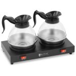 Chauffe - plat professionne 160 watts pour thé et café 2 plaques 2 pichets acier inoxydable noir Chauffe - plat professionne 160 watts pour thé et café 2 plaques 2 pichets acier inoxydable noir