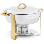 Chauffe - plat professionnel rond dor 4, 5 litres 1 brleur pieds pliables acier inoxydable argent
