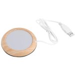 Chauffe - sous - verre usb avec cordon, chauffe - tasse usb en grain de bois, chauffe - boissons, coussin ...