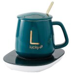 Chauffe - tasse cramique antidflagrant, maintien constant  55 c, capacit 380 ml ? maison / cole ...