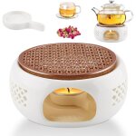 Chauffe theiere en c�ramique, teew�rmer pour th�i�re, petit r�chaud avec support pour bougie chauffe ...