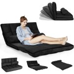 Chauffeuse 2 personnes pliable en daim dossier r�glable de 90 � � 180 � de 5 positions avec 2 oreillers, ...