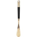 Chausse - pied en laiton pur palissandre 35cm + 1 pompon vert