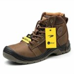 Chaussures d'assurance du travail en cuir respirant r�sistant � l'usure chaussures de s�curit� de chantier ...
