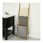 Sobuy - chelle porte - serviettes support pour serviettes sans perage avec 1 panier  linge amovible ...