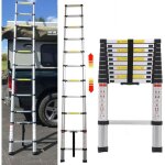 Chelle t�lescopique 3, 2m echelle pliante aluminium avec le m�canisme de r�traction, charge maximale ...