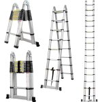 Chelle telescopique 3, 8m, polyvalent aluminium �chelle t�lescopiques portable pliable �chelles multi ...