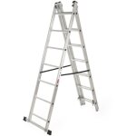 Chelle transformable de 3 plans, �chelle coulissante en aluminium, �chelle double pour travaux domestiques ...