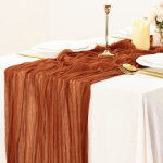 Chemin de table en gaze, 90 x 400 cm, style boh�me, d�coration de table rustique et transparente pour ...