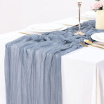 Chemin de table en gaze, 90 x 400 cm, style boh�me, d�coration de table rustique et transparente pour ...