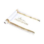 Chemin de table jetable 'birthday' 28cmx5m blanc & or Chemin de table jetable 'birthday' 28cmx5m blanc & or