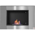 Chemin�e bio�thanol murale design bauhaus 1 br�leur 1, 5 l couverture 20 - 25 m� acier inox bross�