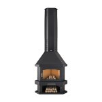 Fm biomasa - pole  bois chemine d'angle - firematic windsor 13. 8 kw porte fonte - sans vitre srigraphie ...
