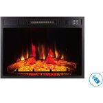Purline - chemin�e �lectrique 2000w en verre tremp� noir avec t�l�commande
