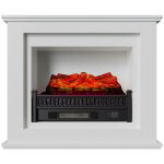 Chemin�e �lectrique cadre blanc et radiateur mural 2000w kekai bairon 90x30x75 cm effet feu � 3 niveaux ...