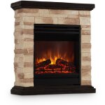 Cheminee electrique effet flamme, chemine electrique decorative chauffante de 1800w, tlcommande et ...